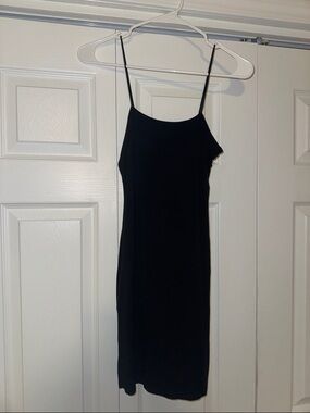Fashion Nova Black Mini Slip Dress with Spaghetti Straps